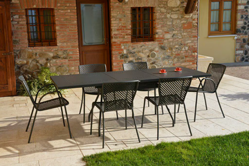 SONIA 2 - Stackable galvanized steel garden chair with armrests by RD Italia - view 3